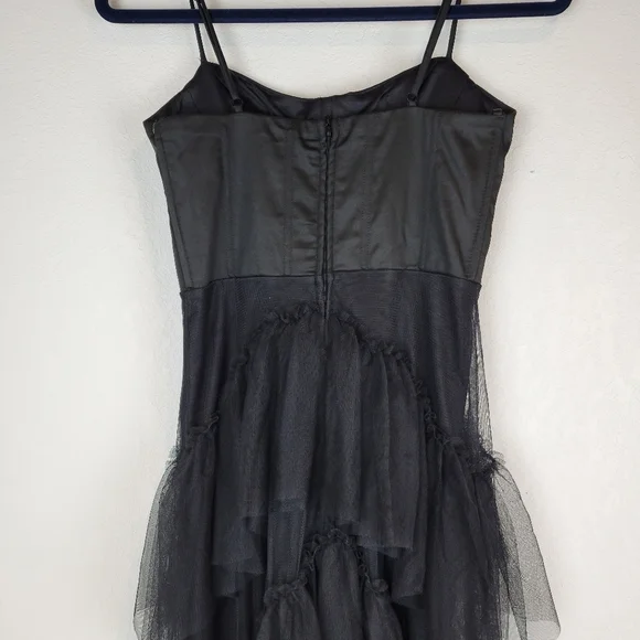 NWT City Studios Junior Sweetheart-Neck Tiered Dress on Blacl Size 12 - Picture 7 of 13